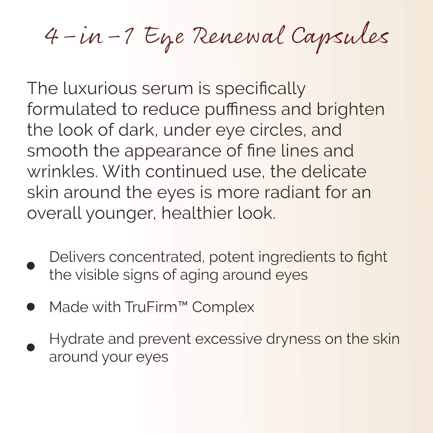 Crepe Erase – 4-in-1 Eye Renewal Capsules – TruFirm Complex – 30 Count